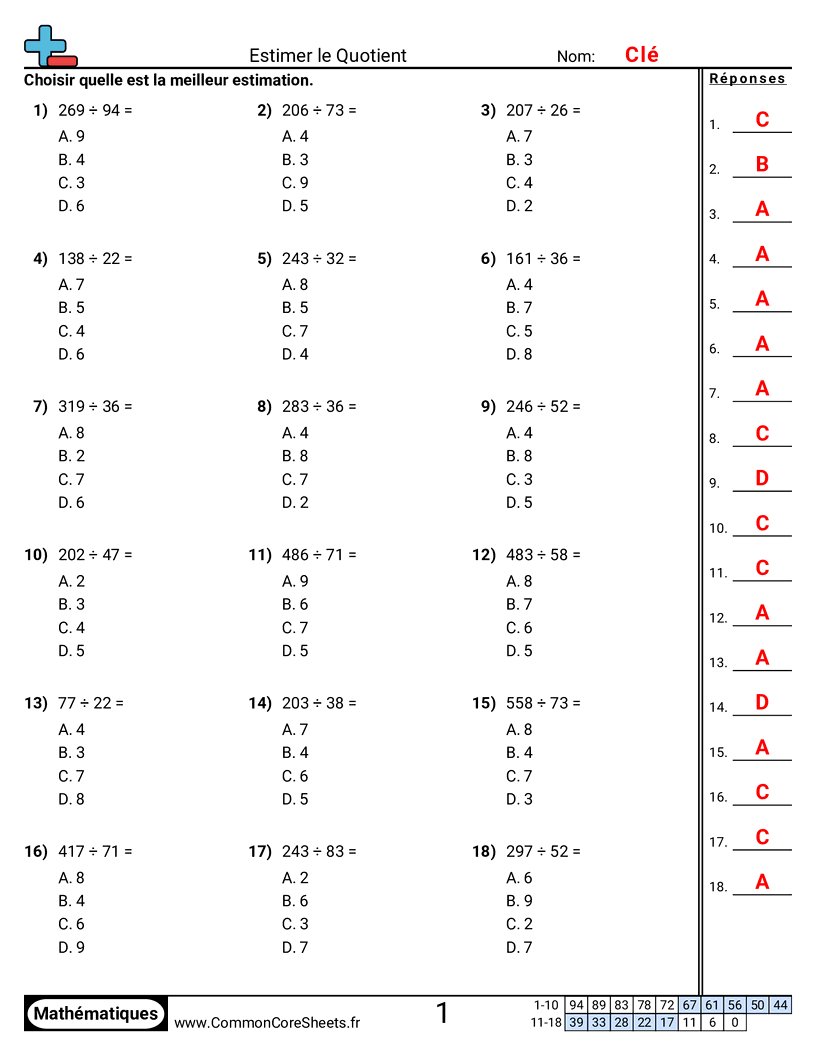 Fiches d'Exercices de Divisions - 3-chiffres-d-2-chiffres worksheet