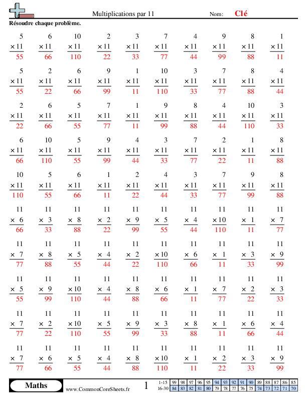  - multiplications-par-11 worksheet