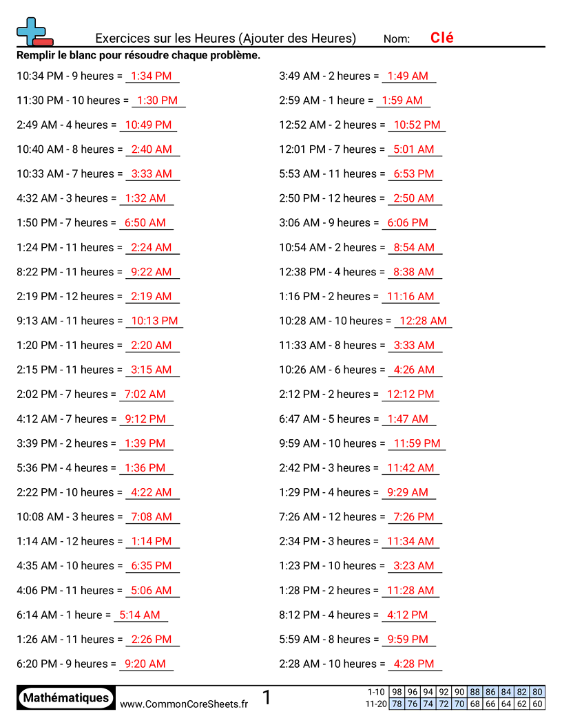  - soustraire-des-heures worksheet